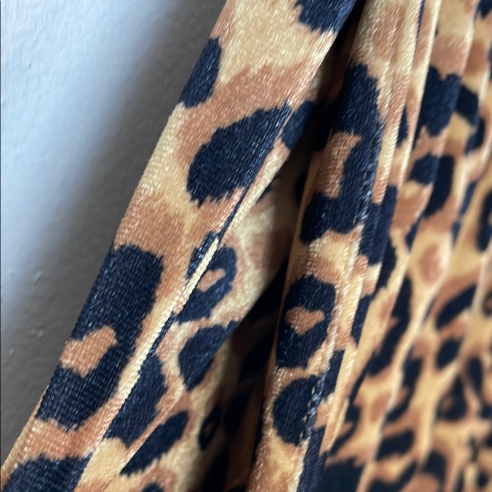 Retro Oyrosy Leopard Print Hooded Sweatshirt And Pant 2 Piece Women M Jogger Set - Picture 11 of 15